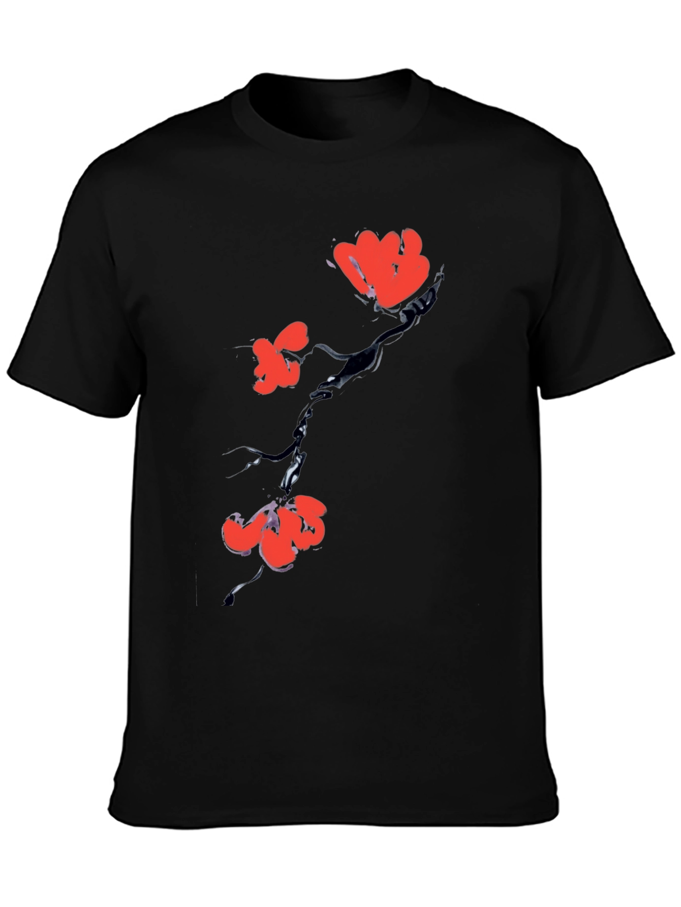 Black Floral Print Tee