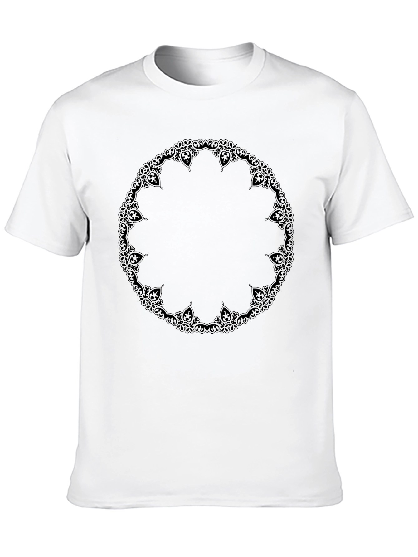 Mens Black T-Shirt with Ornamental Mandala Design