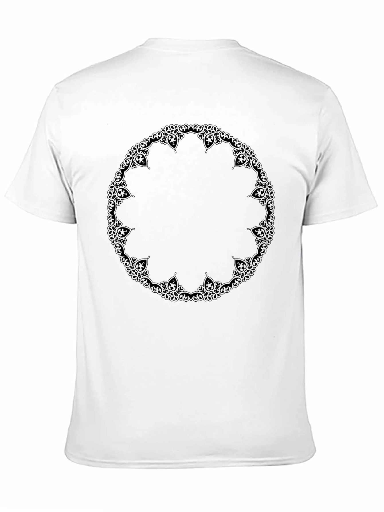 Mens Black T-Shirt with Ornamental Mandala Design