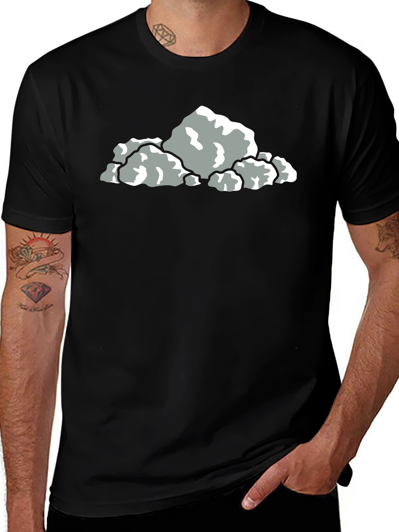 Cool Rocks Graphic Black T-Shirt
