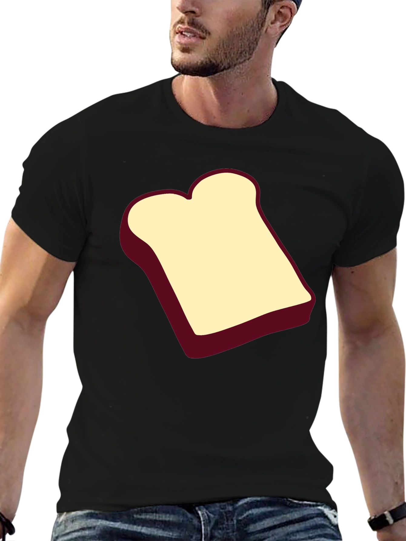 Toast Graphic Black T-Shirt - Unisex Cotton Tee