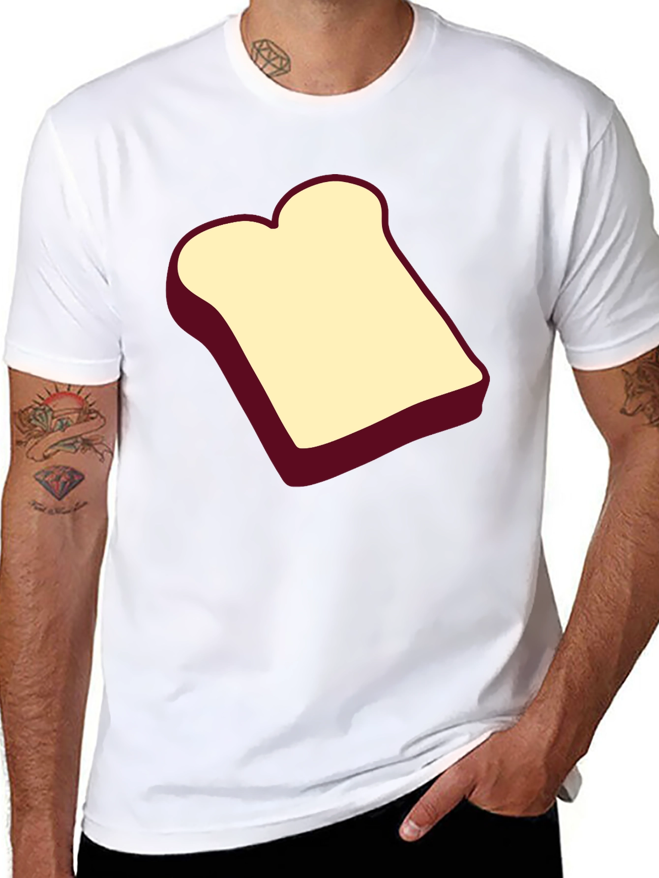 Toast Graphic Black T-Shirt - Unisex Cotton Tee