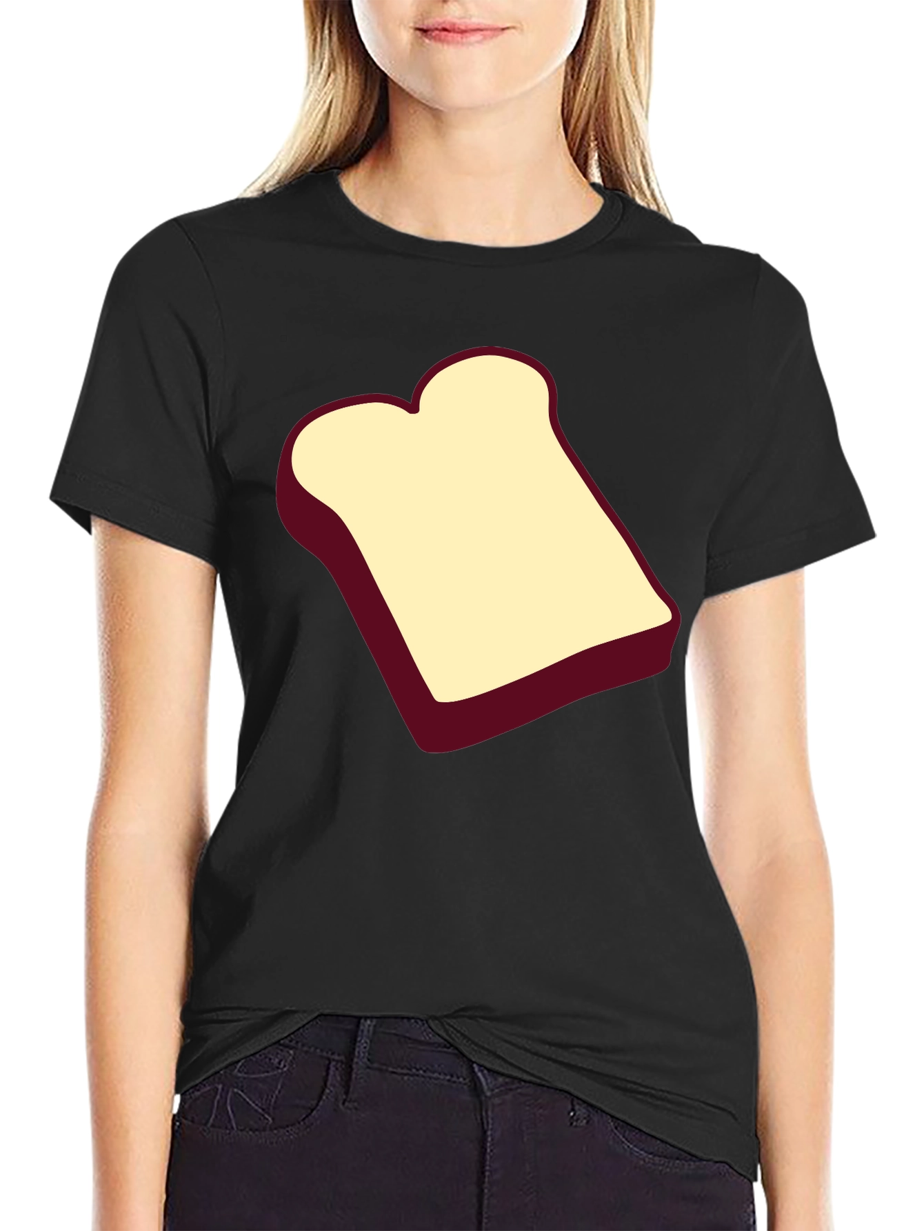 Toast Graphic Black T-Shirt - Unisex Cotton Tee