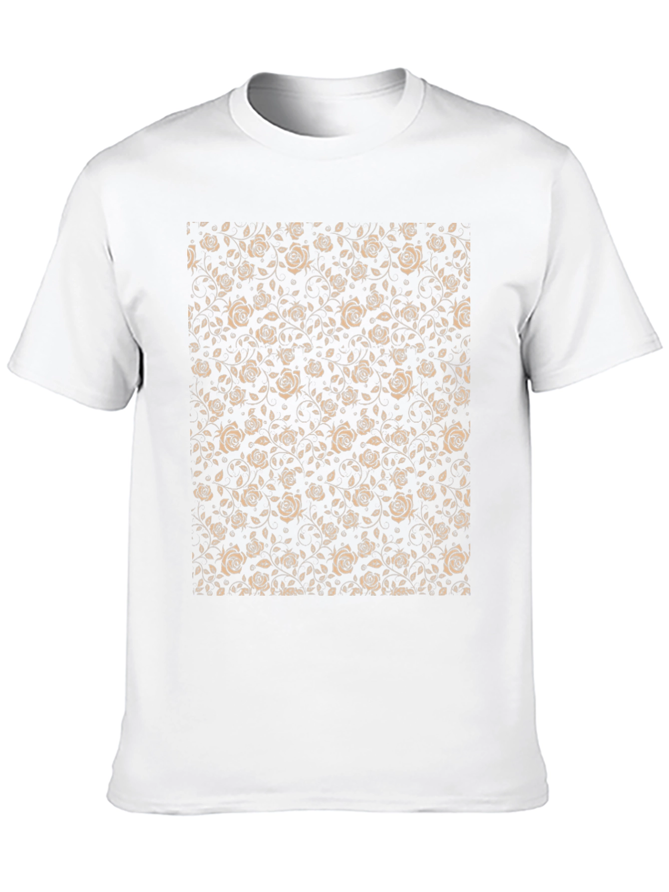 Floral Rose Print Black T-Shirt