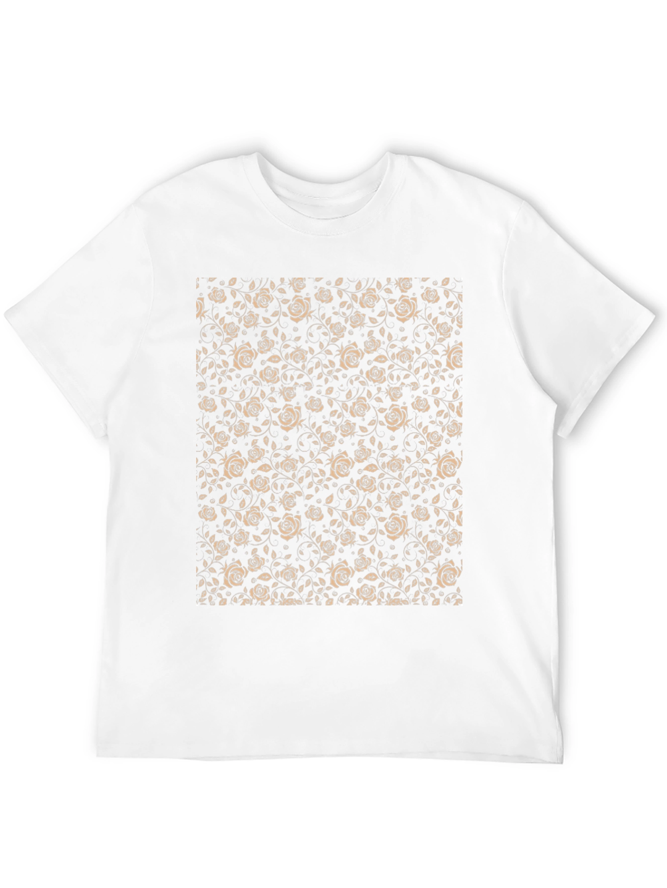 Floral Rose Print Black T-Shirt