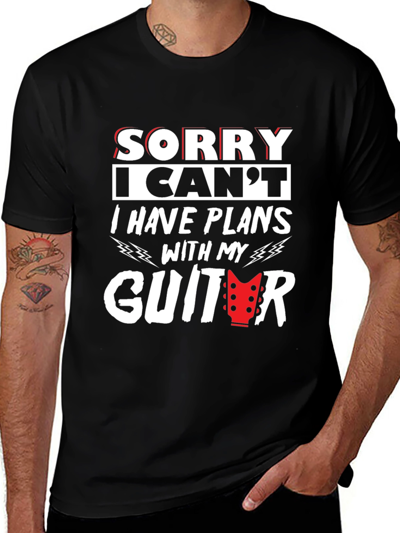 Guitar Plans Graphic T-Shirt - Musician Tee