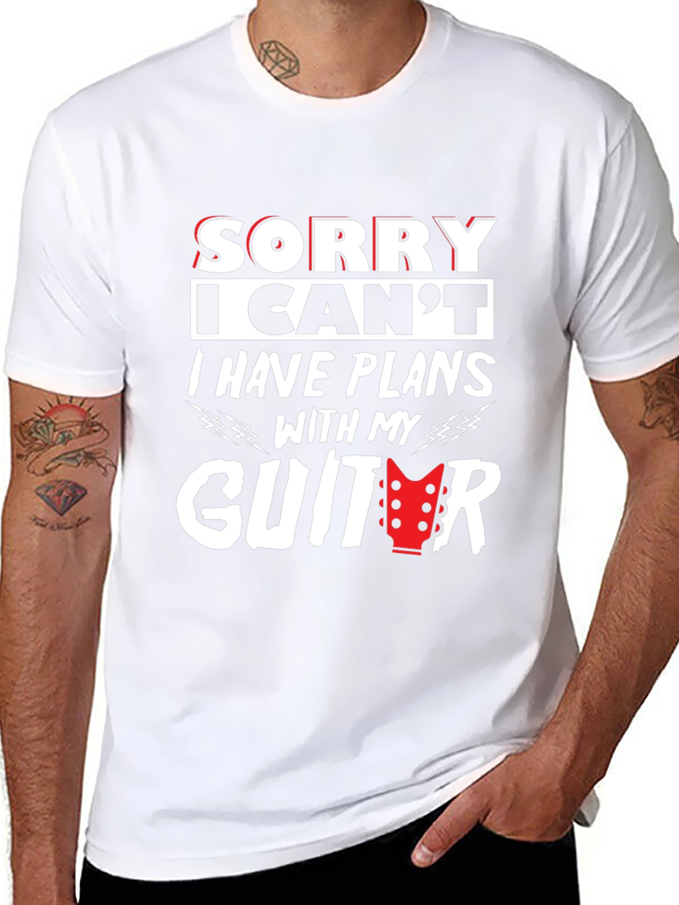 Guitar Plans Graphic T-Shirt - Musician Tee
