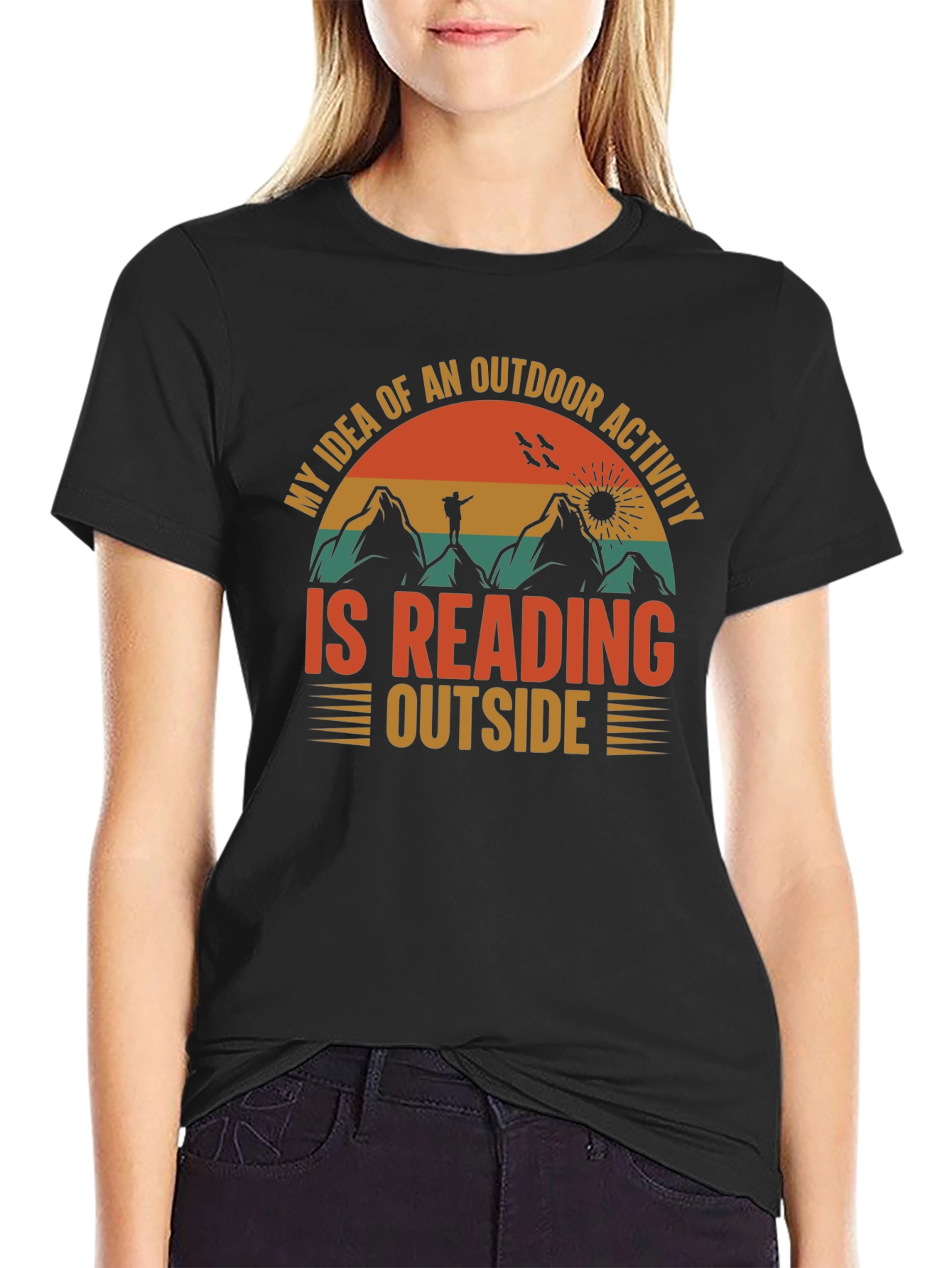 Reading Outside Graphic T-Shirt - Outdoor Activity Tee