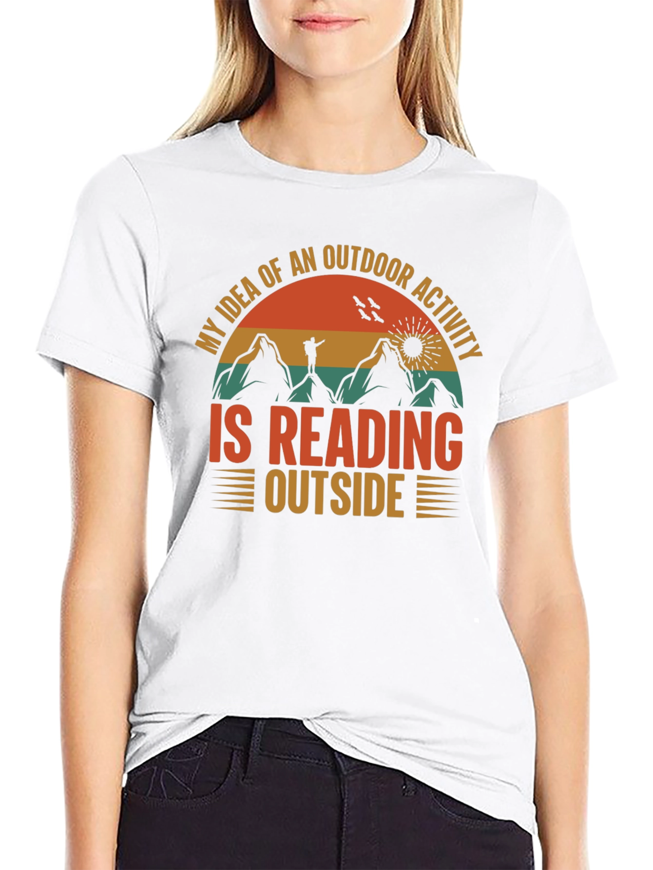 Reading Outside Graphic T-Shirt - Outdoor Activity Tee