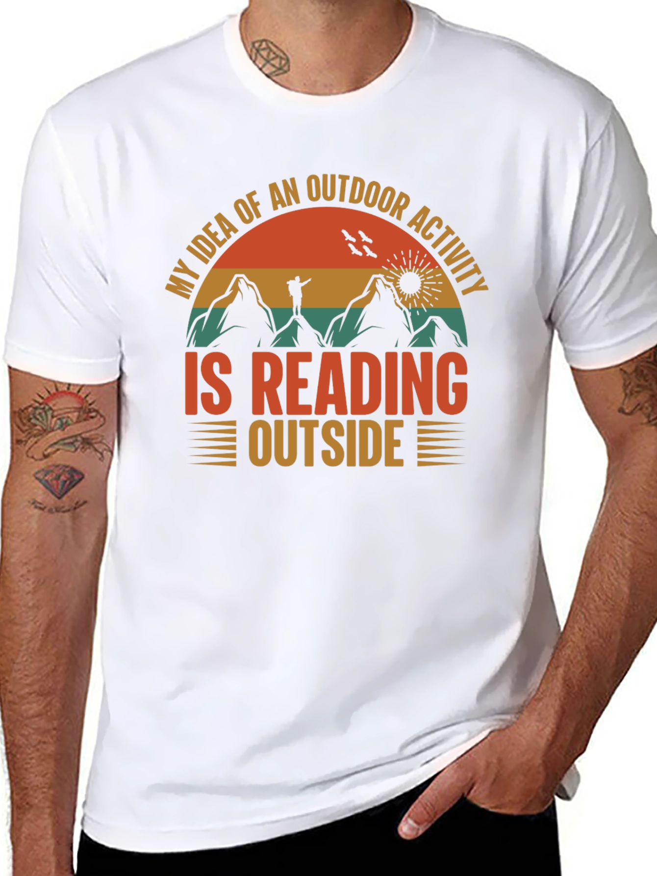 Reading Outside Graphic T-Shirt - Outdoor Activity Tee