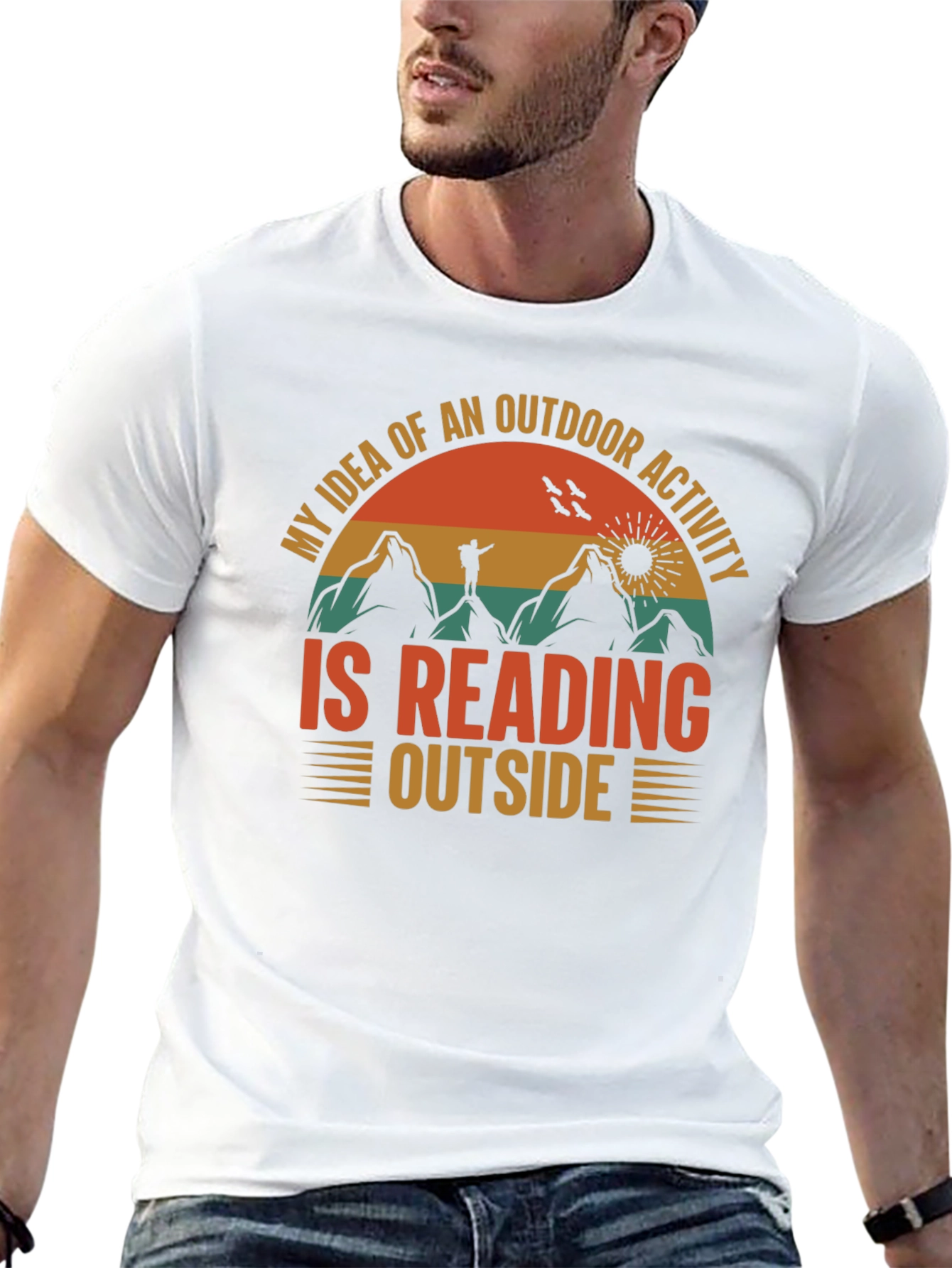 Reading Outside Graphic T-Shirt - Outdoor Activity Tee