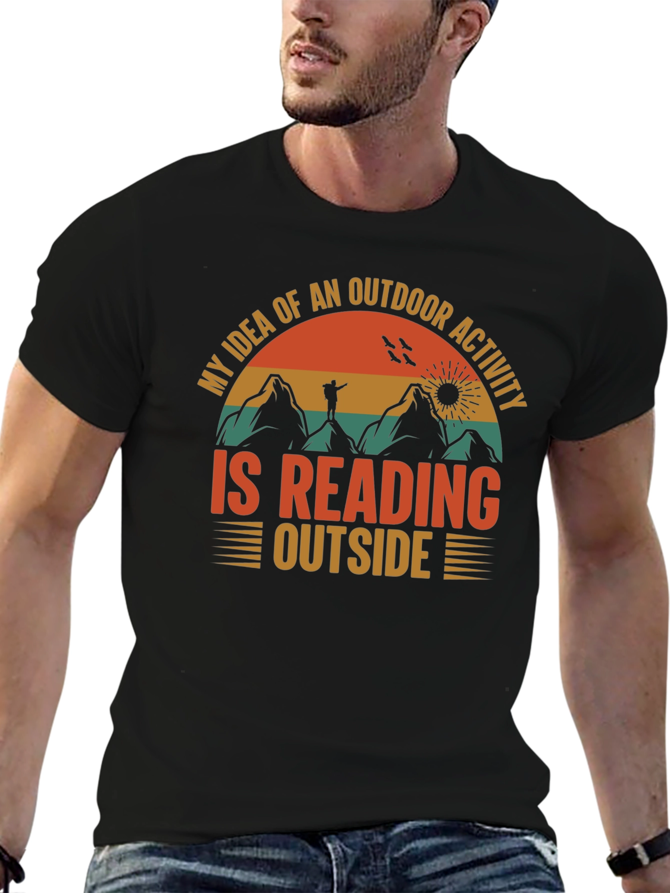 Reading Outside Graphic T-Shirt - Outdoor Activity Tee