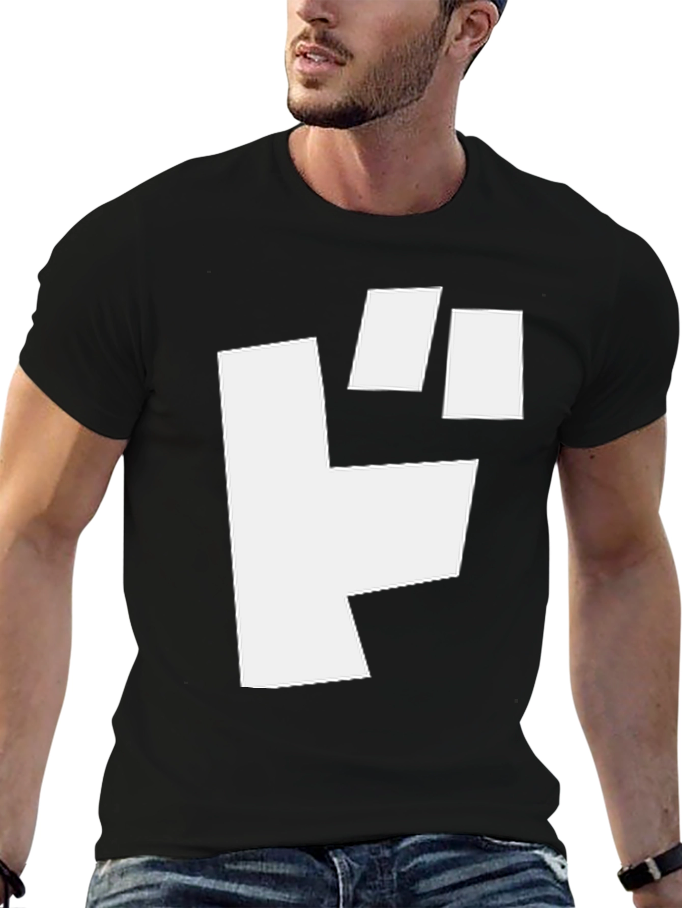Bold Graphic Tee - White Symbol on Black