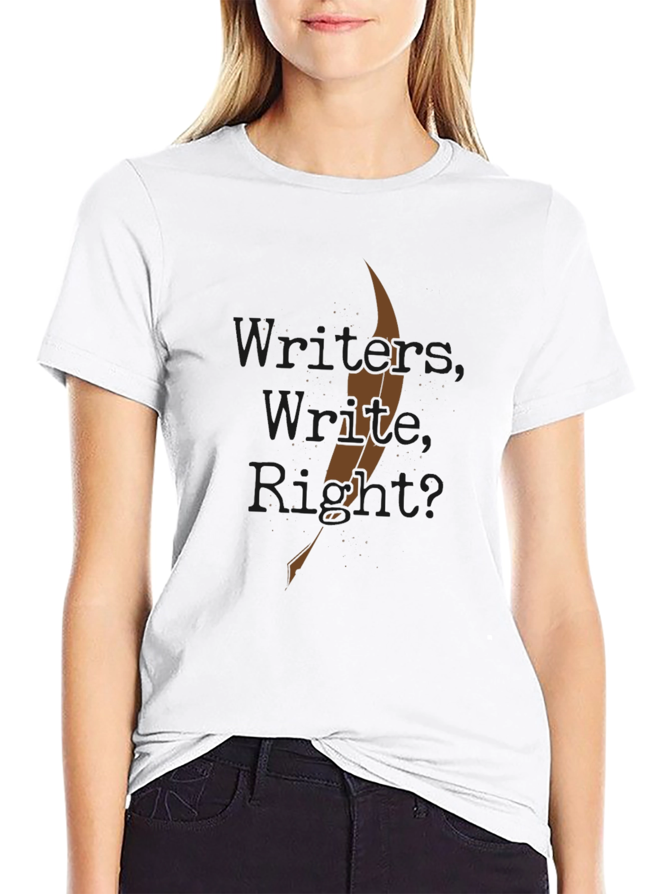 Writers Quill T-Shirt - Black - Unique Gift