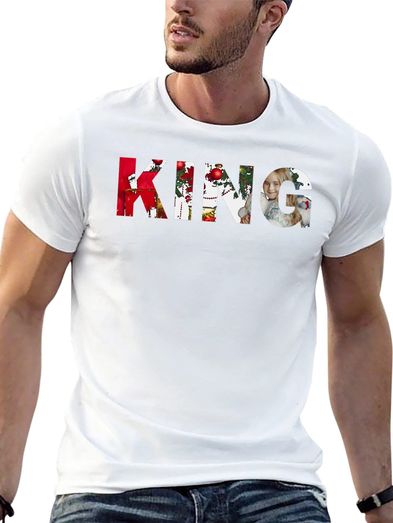 Personalized KING Photo T-Shirt - Custom Christmas Design