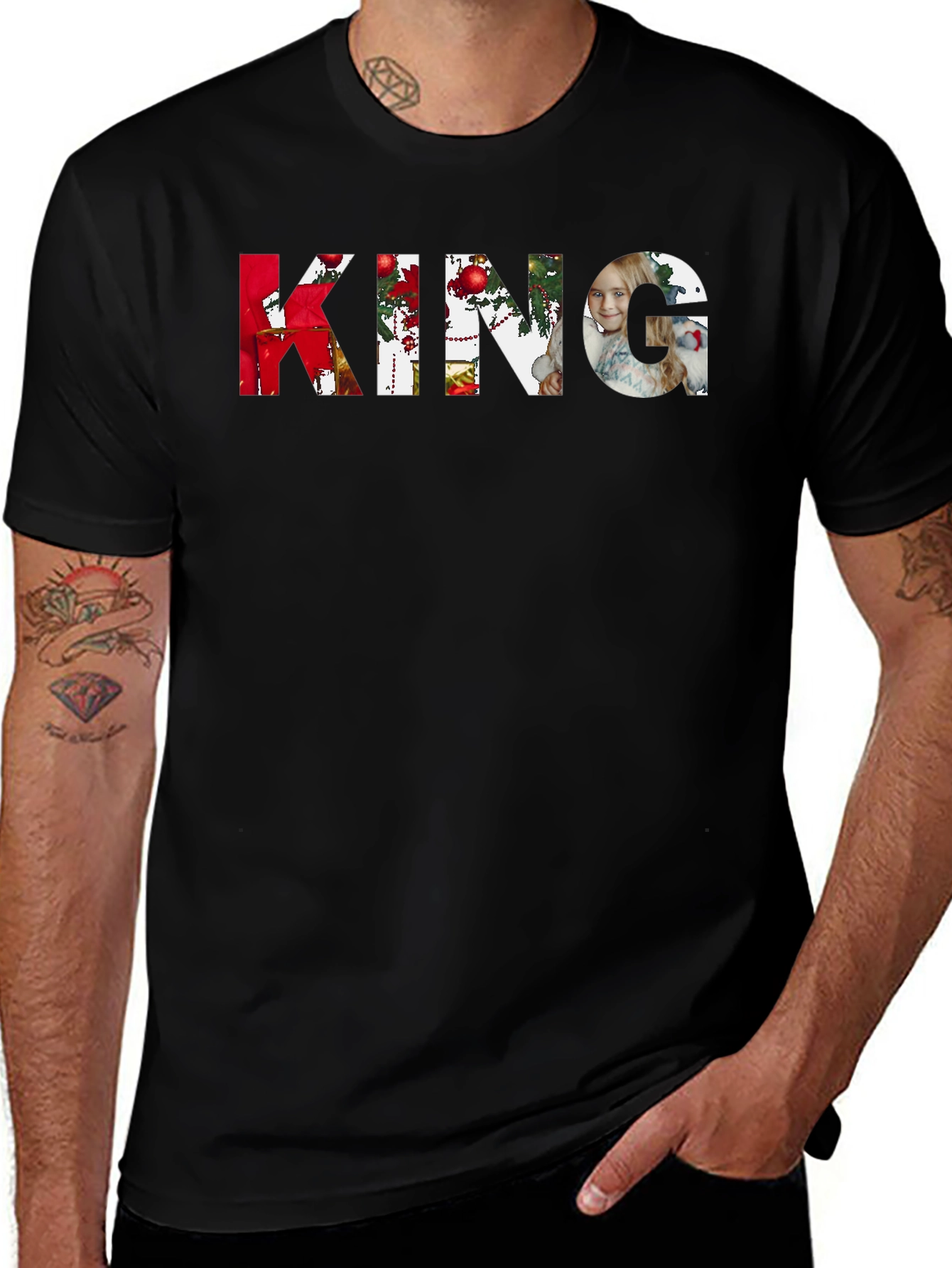 Personalized KING Photo T-Shirt - Custom Christmas Design