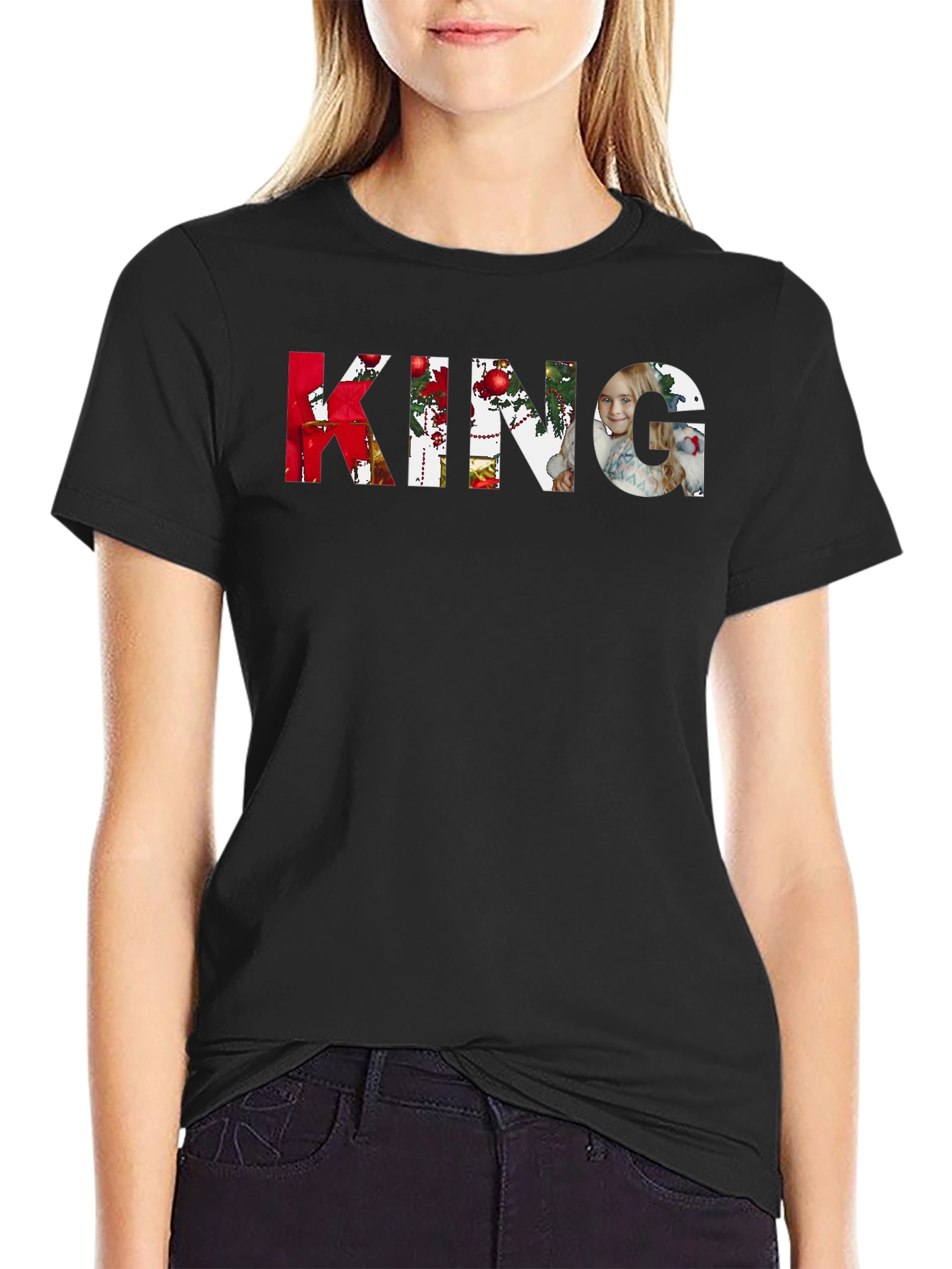 Personalized KING Photo T-Shirt - Custom Christmas Design