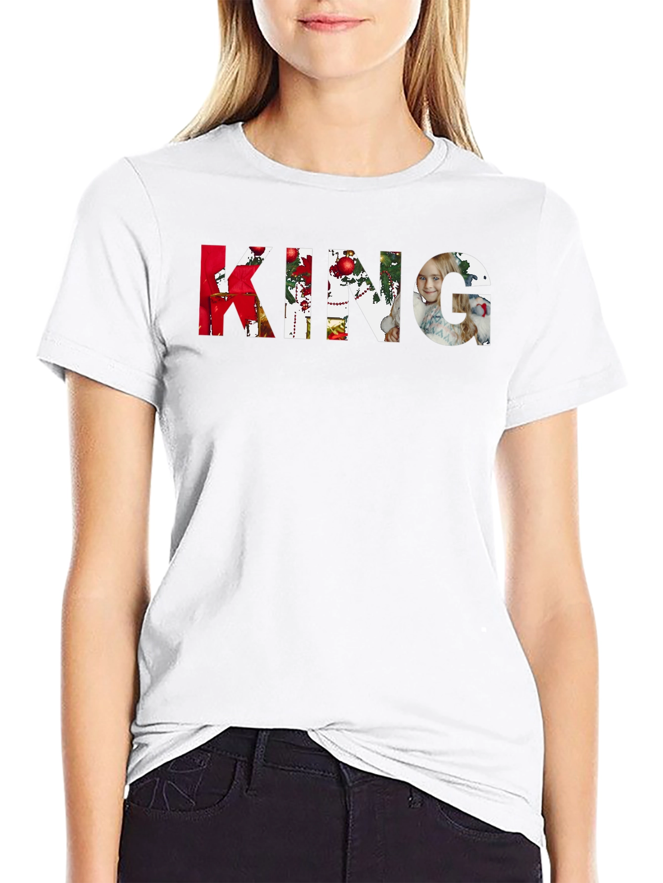 Personalized KING Photo T-Shirt - Custom Christmas Design