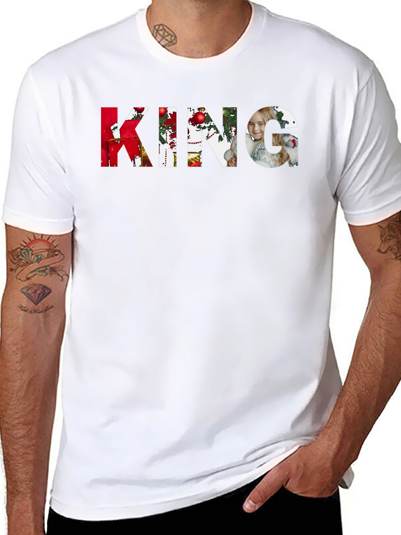 Personalized KING Photo T-Shirt - Custom Christmas Design