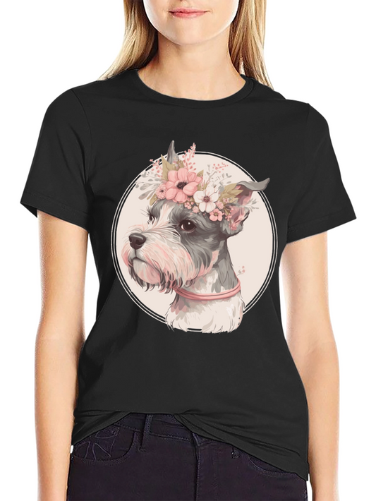 Dog with Flower Crown Graphic Tee