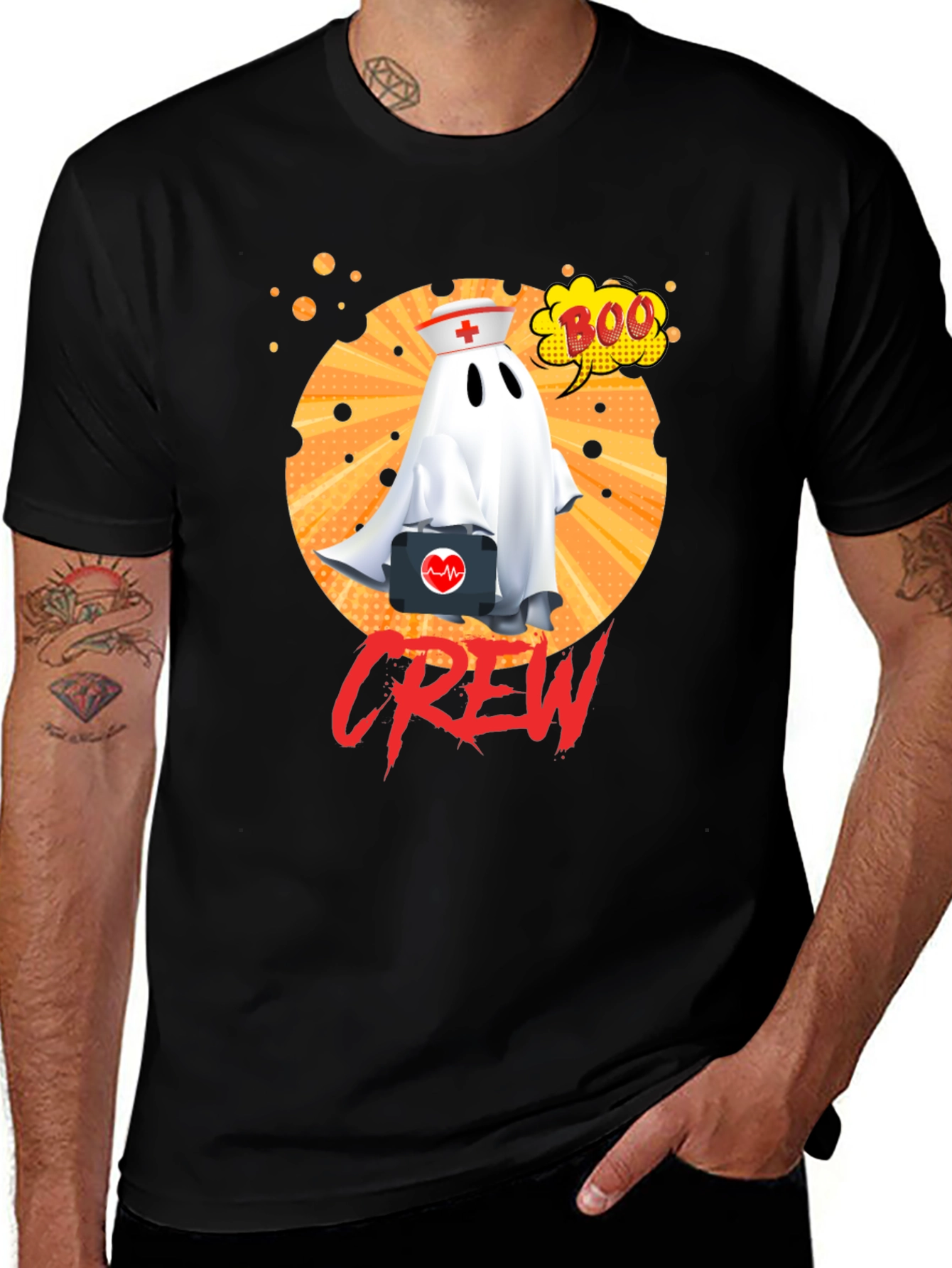 Nurse Ghost Crew Halloween T-Shirt