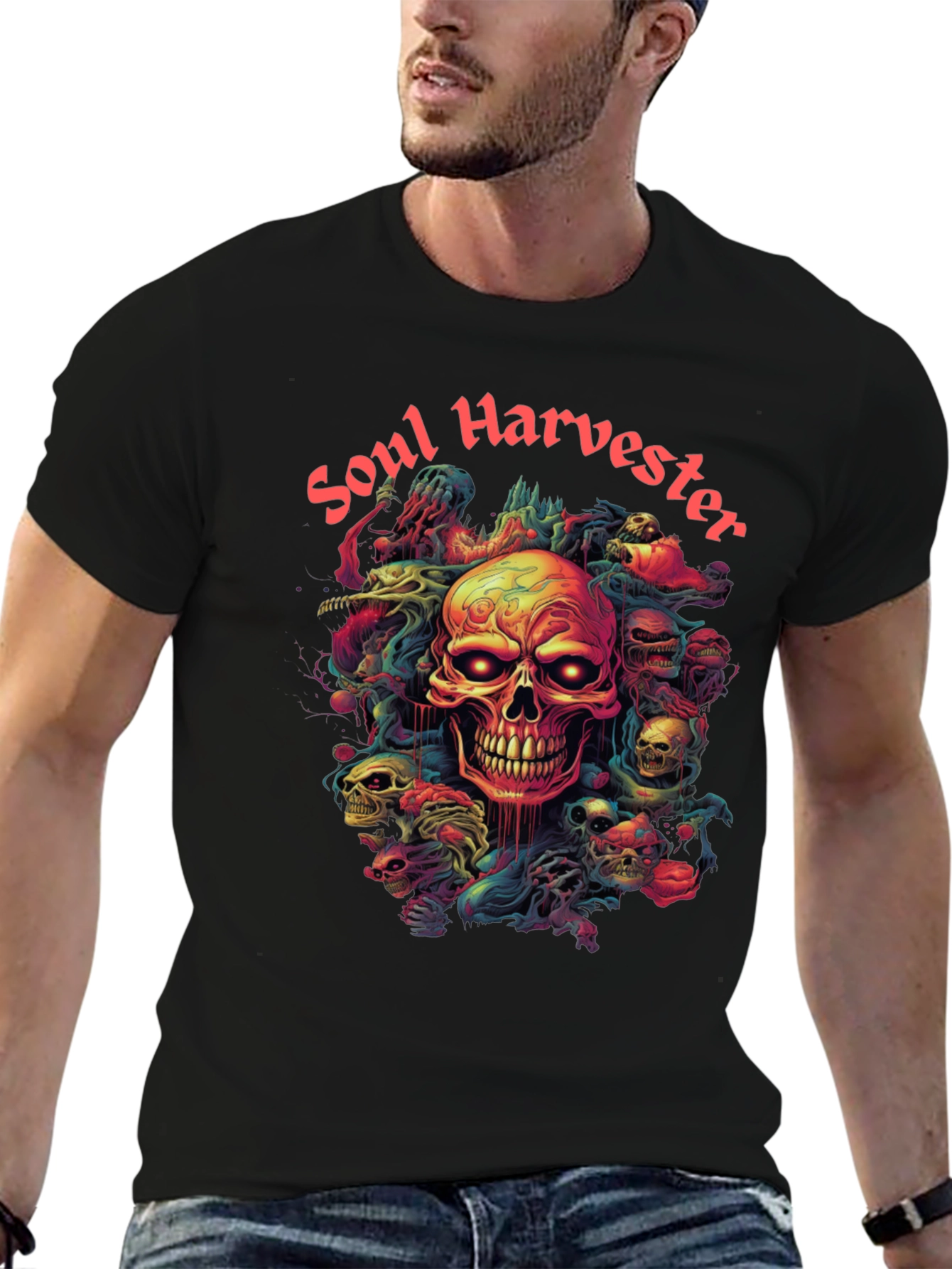 Soul Harvester Graphic Tee - Skull Design