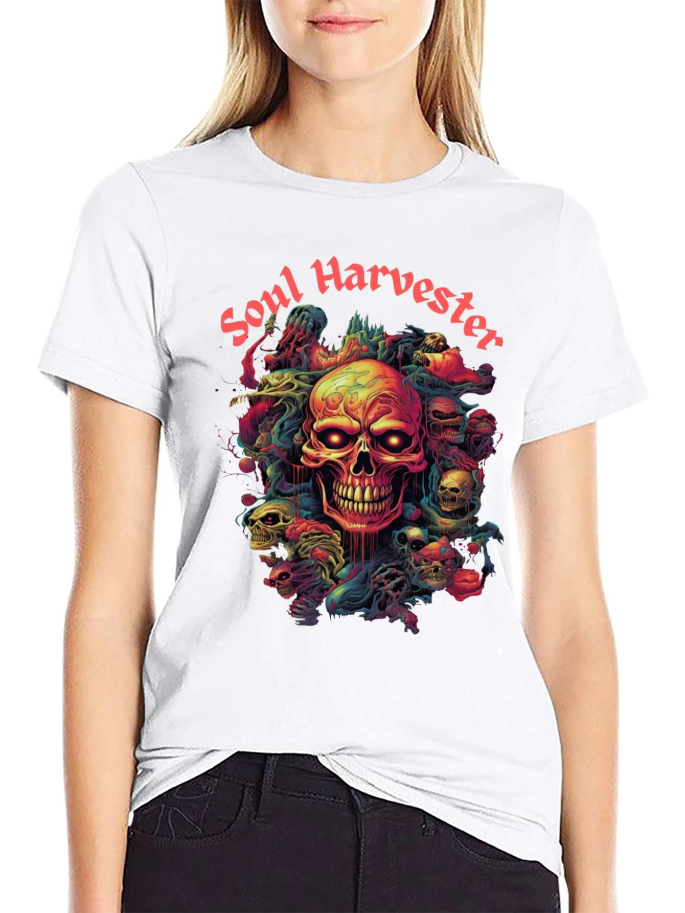 Soul Harvester Graphic Tee - Skull Design