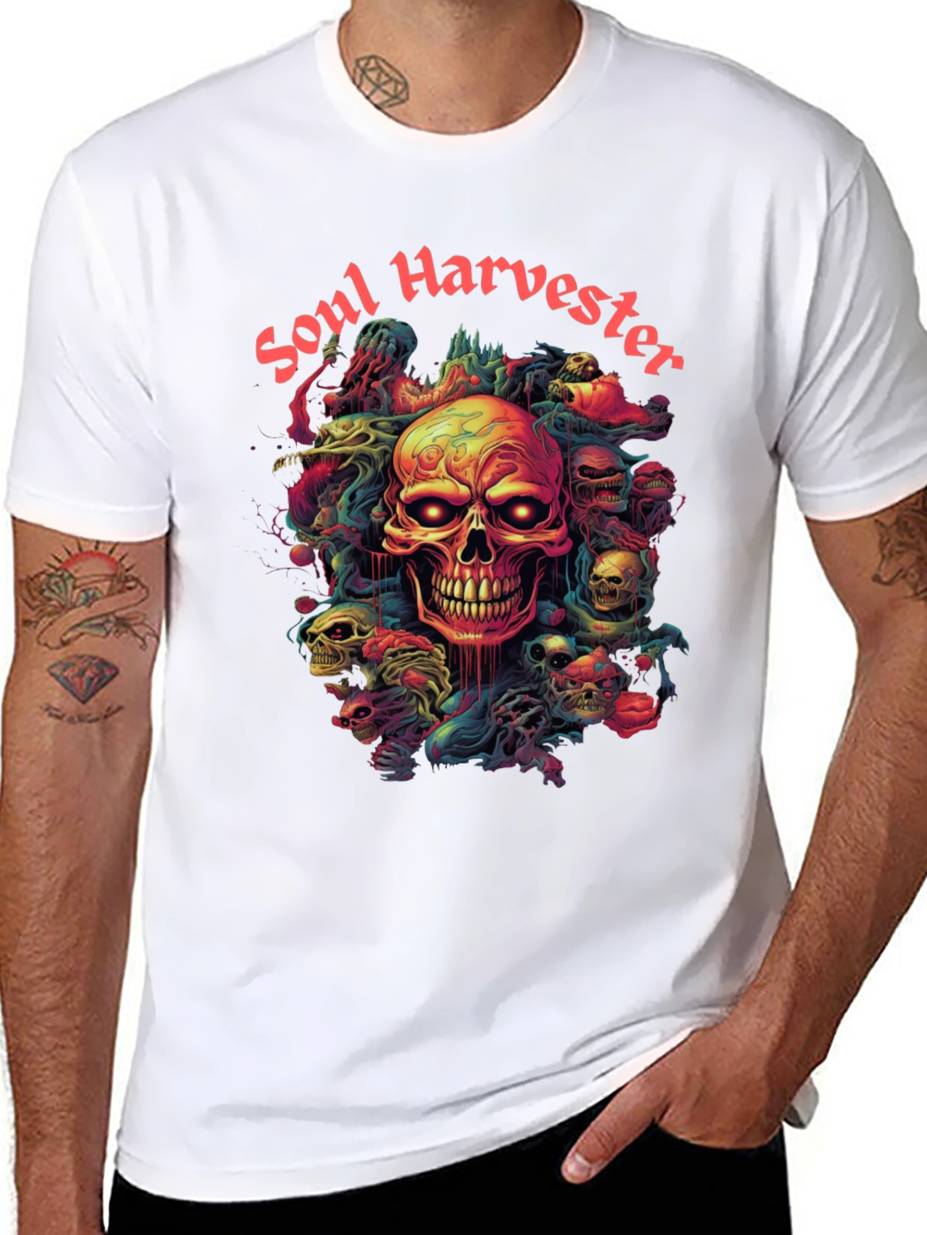 Soul Harvester Graphic Tee - Skull Design
