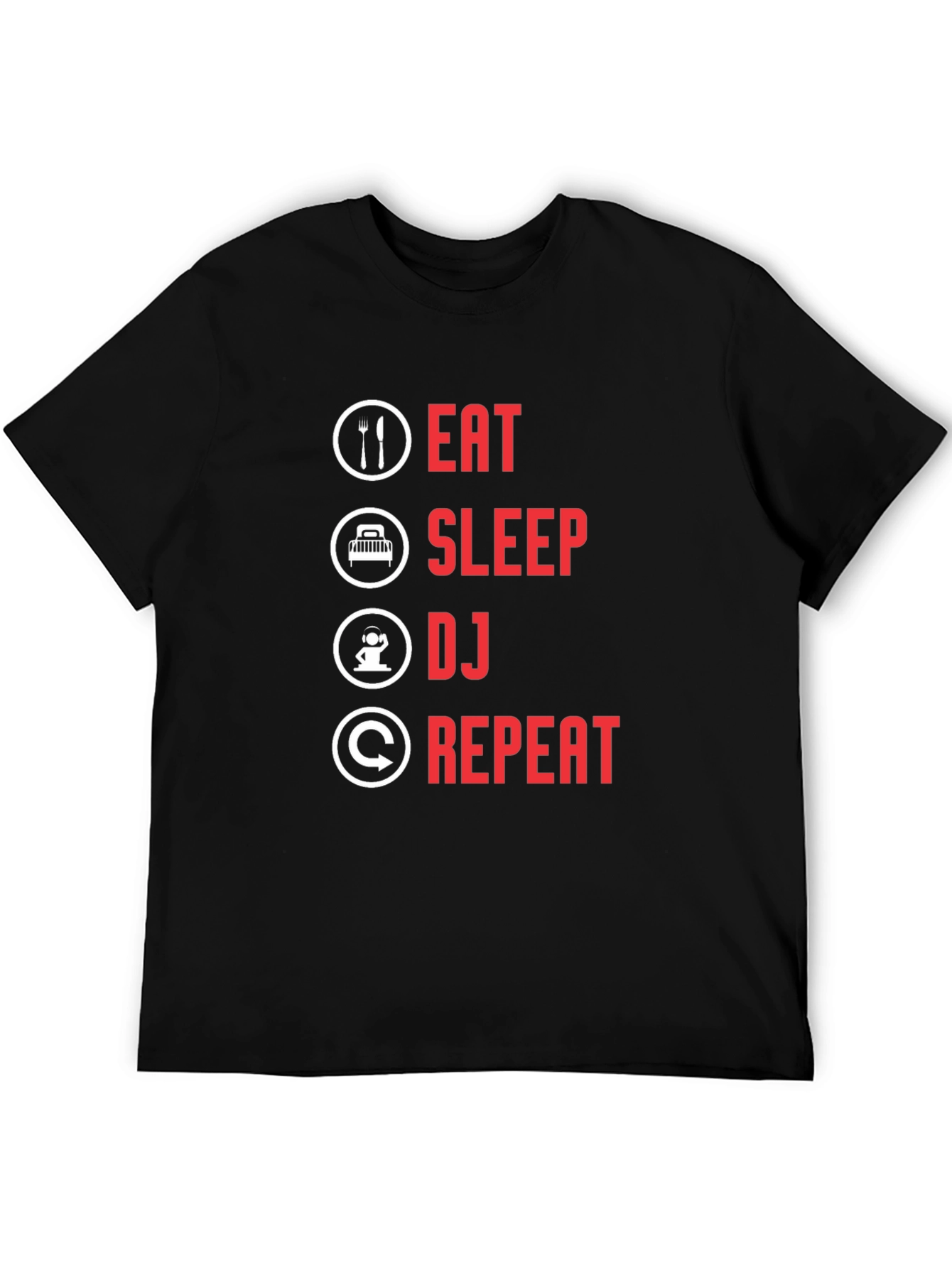Eat Sleep DJ Repeat Black T-Shirt
