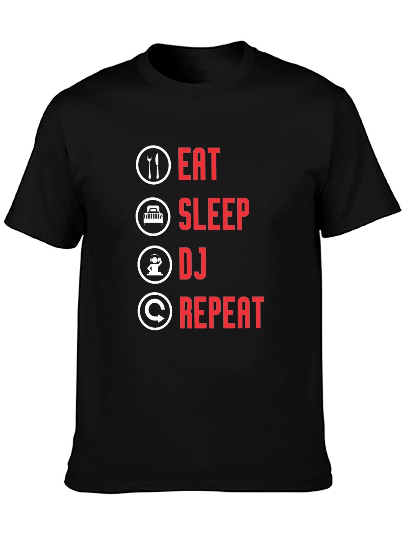 Eat Sleep DJ Repeat Black T-Shirt