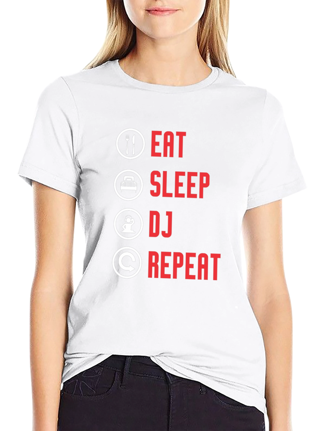 Eat Sleep DJ Repeat Black T-Shirt
