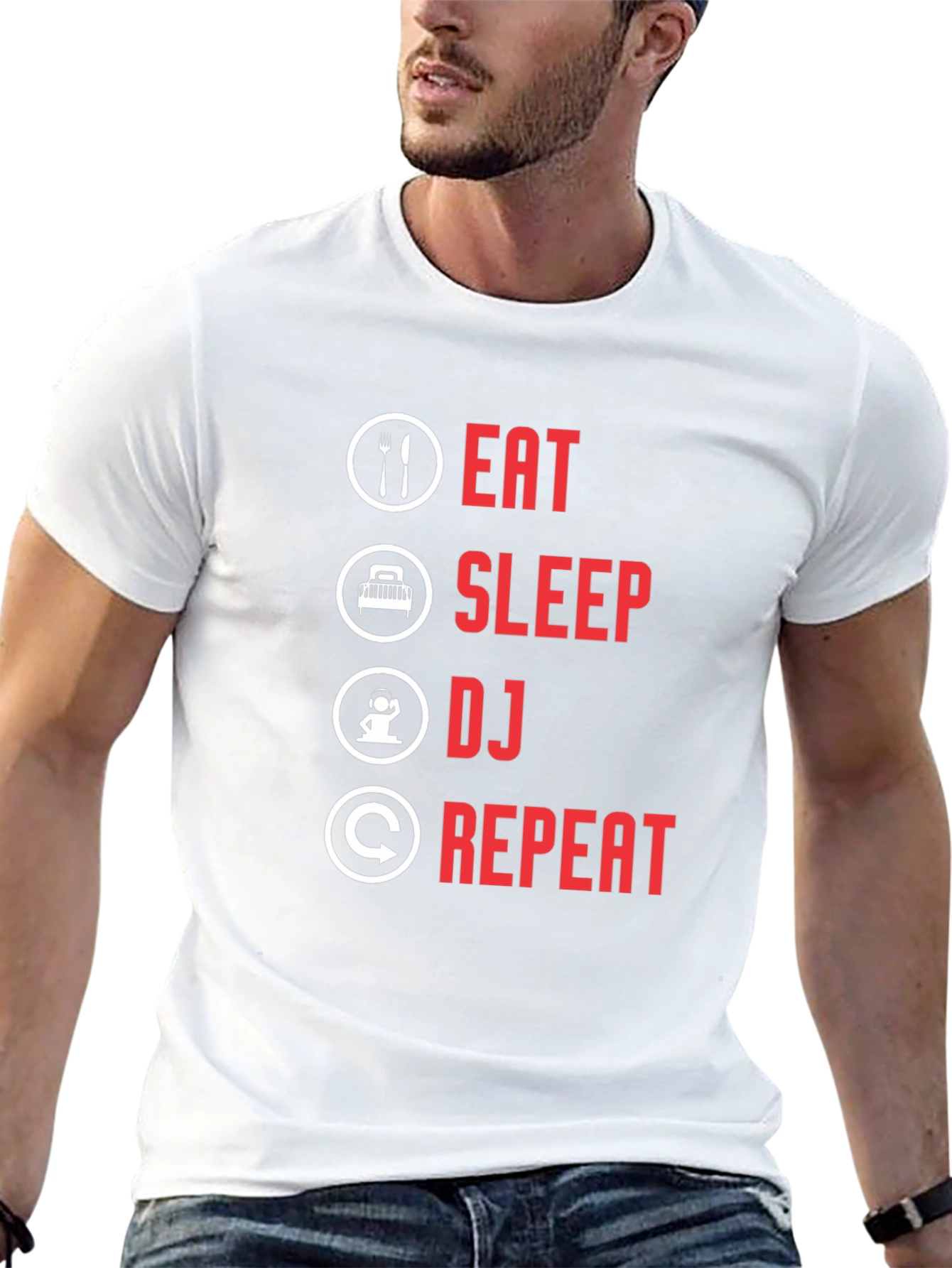 Eat Sleep DJ Repeat Black T-Shirt