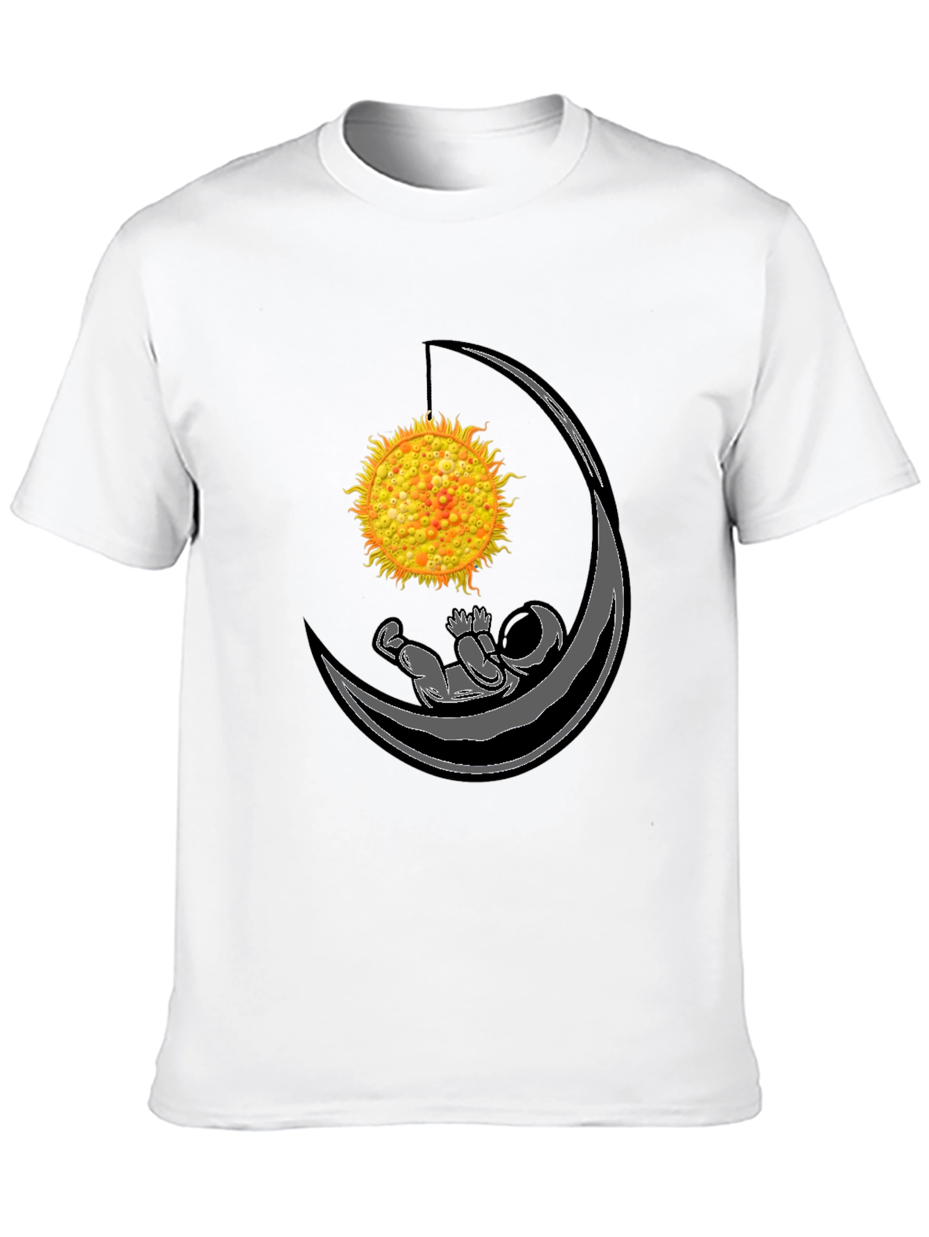 Astronaut Moon Hammock Black T-Shirt