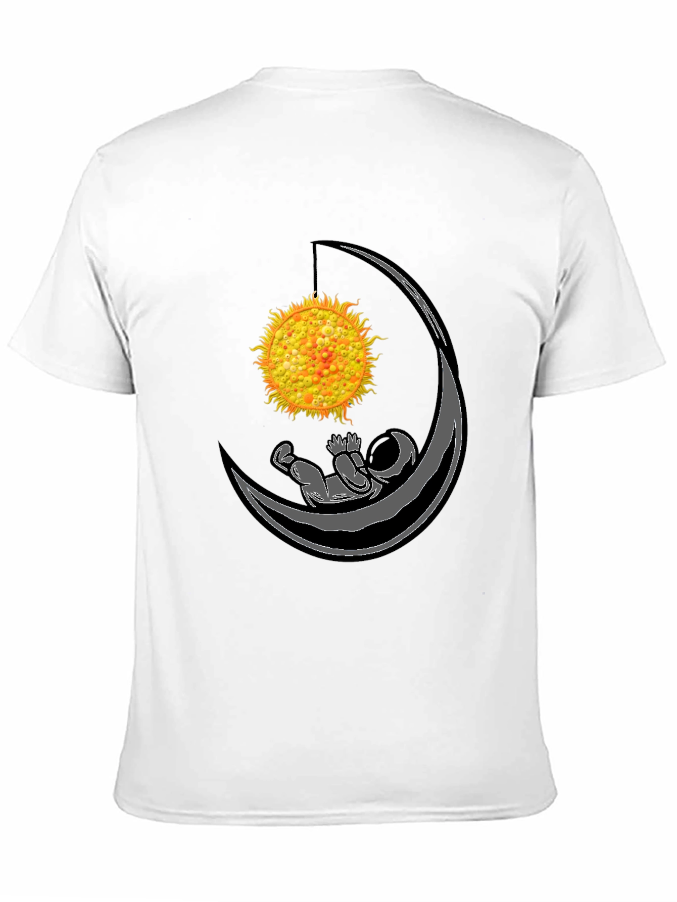 Astronaut Moon Hammock Black T-Shirt