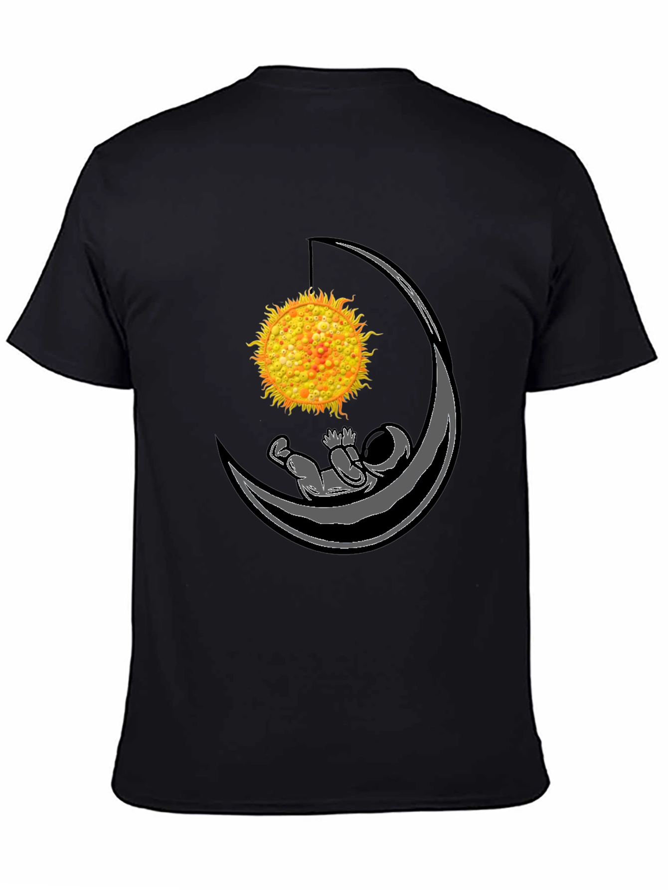 Astronaut Moon Hammock Black T-Shirt