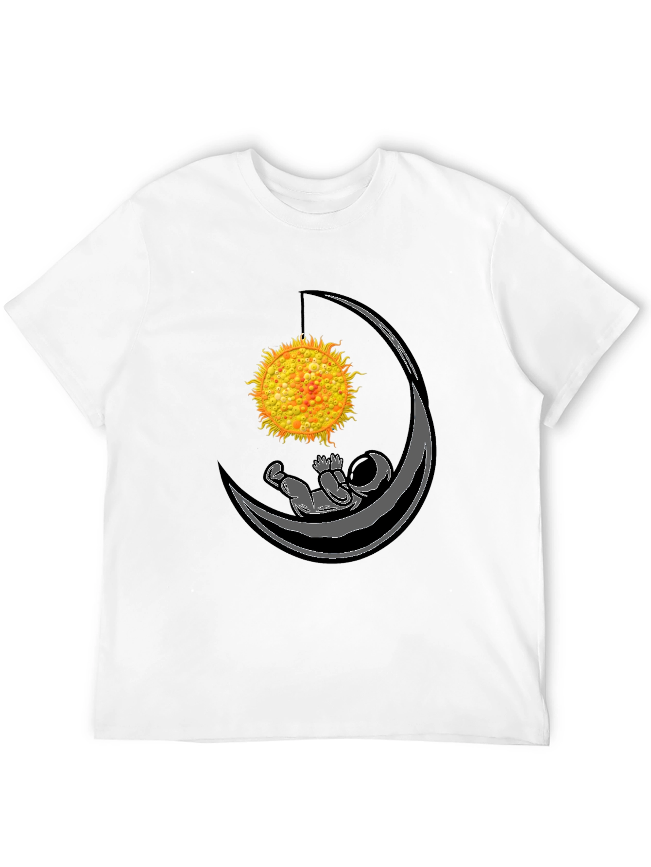 Astronaut Moon Hammock Black T-Shirt