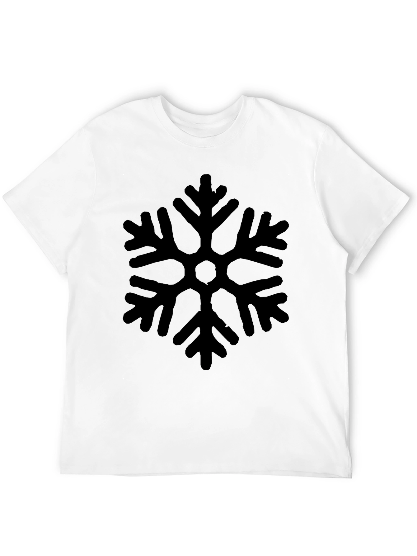 Black Snowflake Graphic Tee - Stylish Winter Apparel