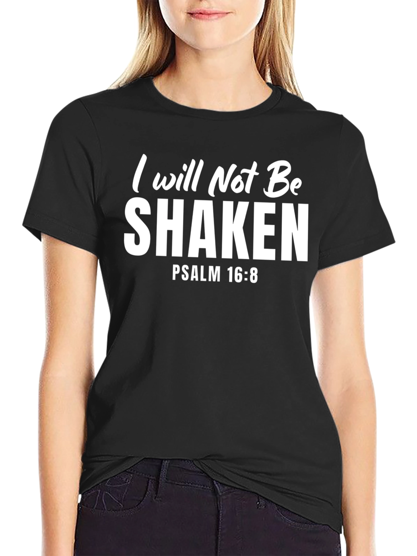 I Will Not Be Shaken Black T-Shirt