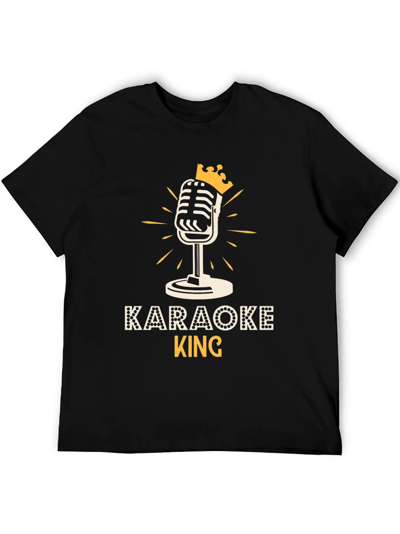 Karaoke King T-Shirt: Microphone Crown Graphic Tee