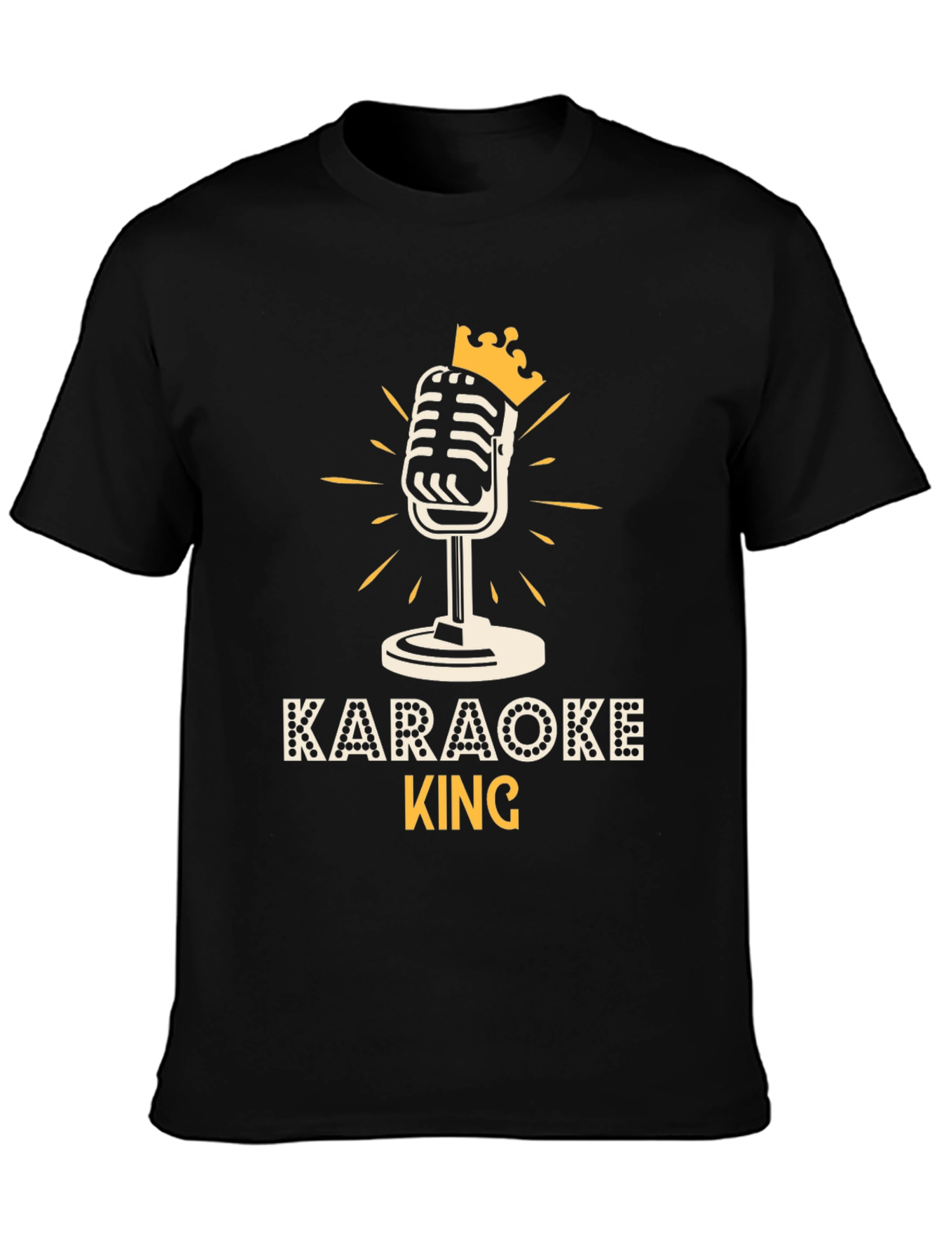 Karaoke King T-Shirt: Microphone Crown Graphic Tee