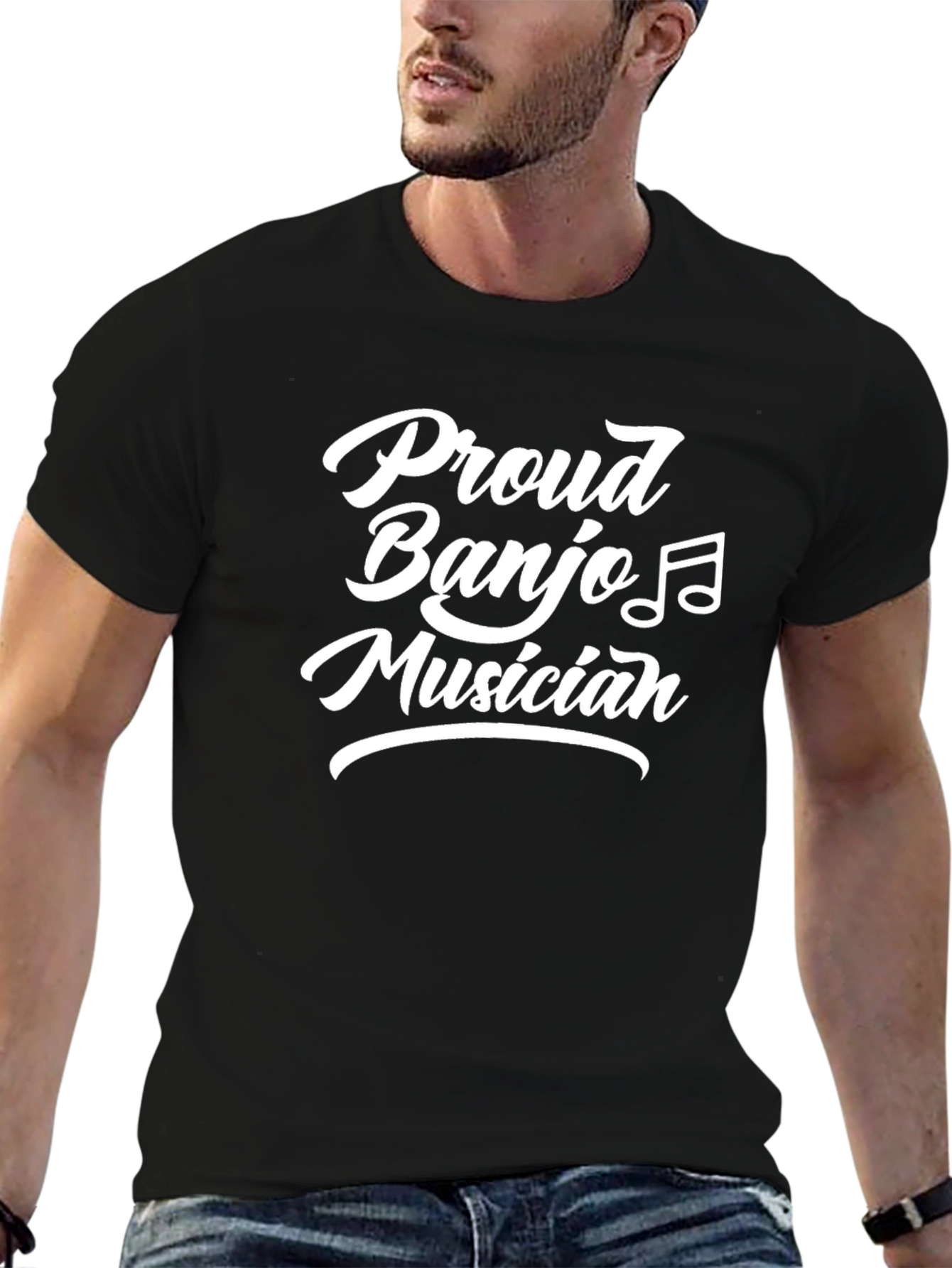 Proud Banjo Musician Black T-Shirt