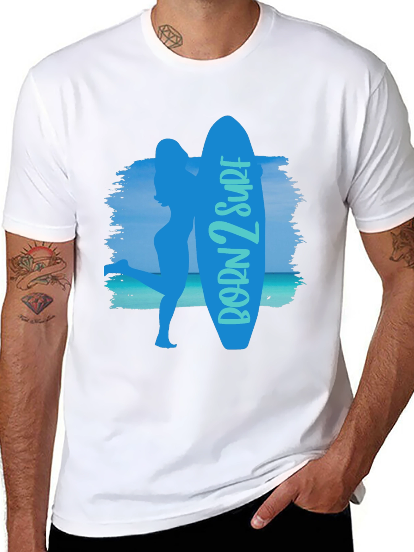 Born 2 Surf Graphic T-Shirt - Surfer Style