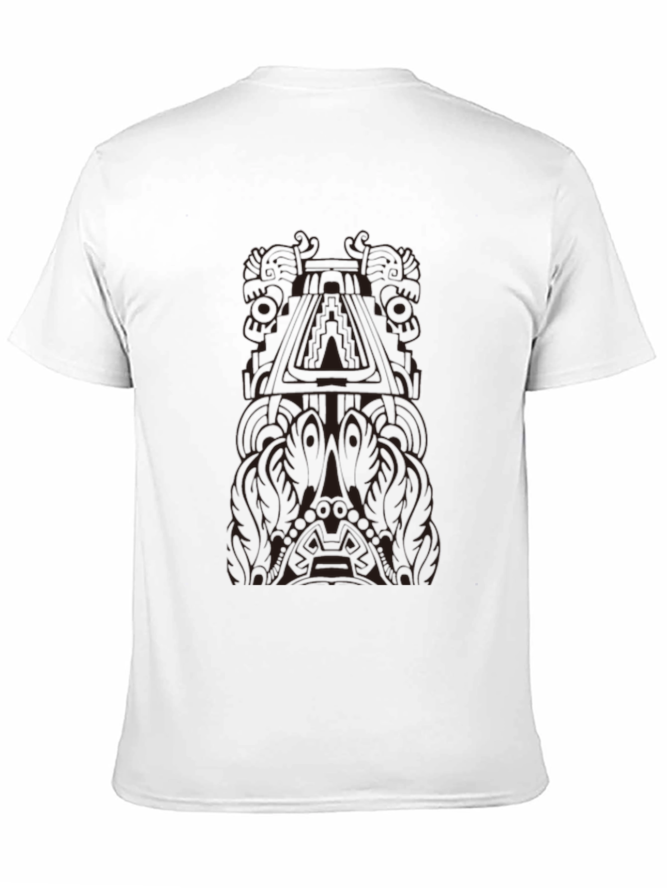 Aztec Temple Graphic Tee - Black Cotton T-Shirt