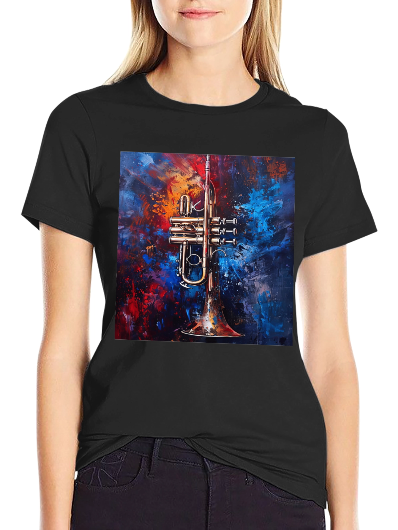 Abstract Trumpet Graphic T-Shirt