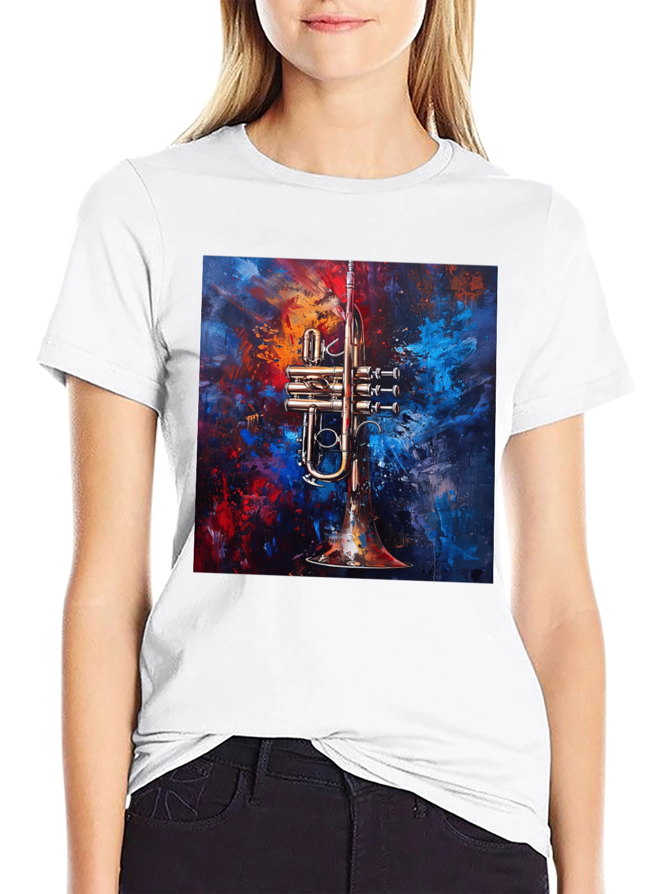 Abstract Trumpet Graphic T-Shirt