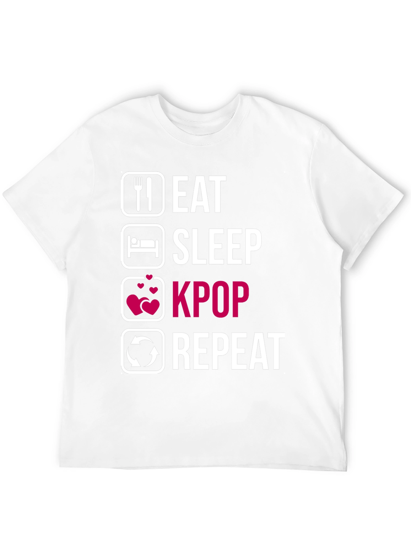 Eat Sleep Kpop Repeat Black T-Shirt