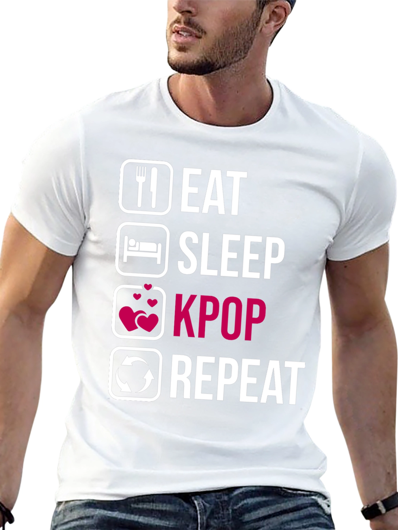 Eat Sleep Kpop Repeat Black T-Shirt