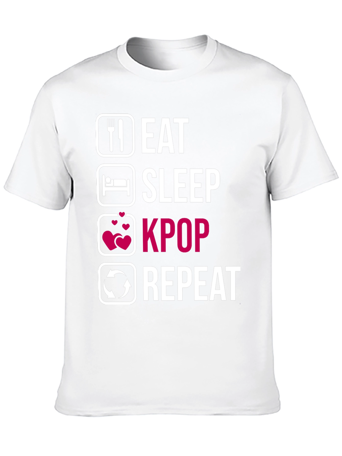 Eat Sleep Kpop Repeat Black T-Shirt
