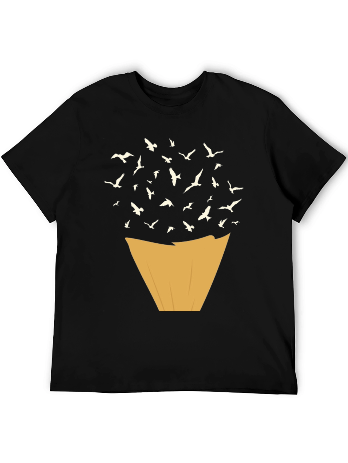 Abstract Bird Release Black T-Shirt