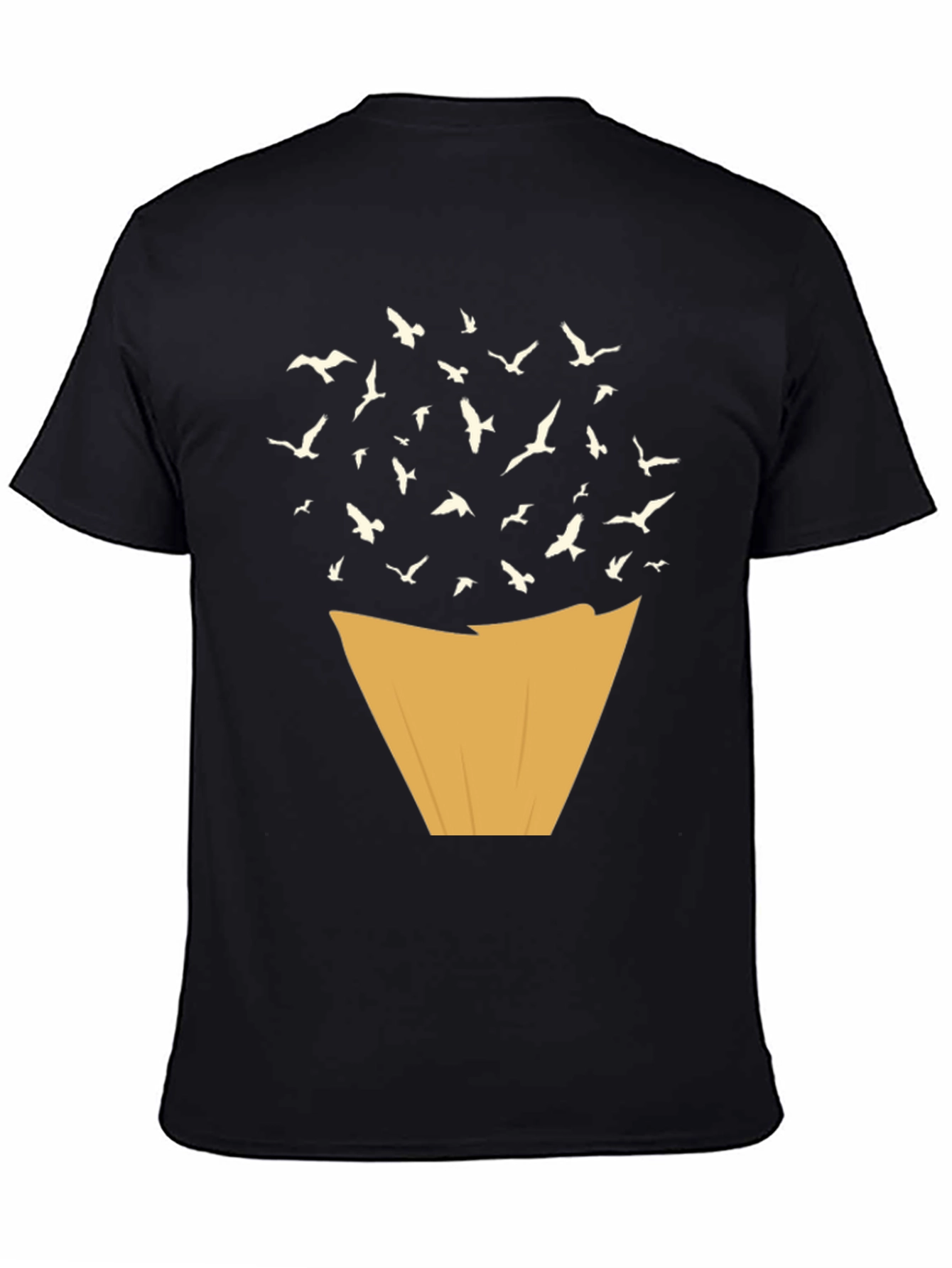 Abstract Bird Release Black T-Shirt